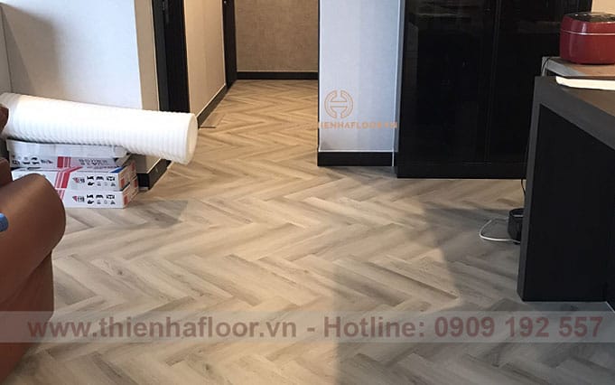 Herringbone Vinyl Flooring Project at District 2