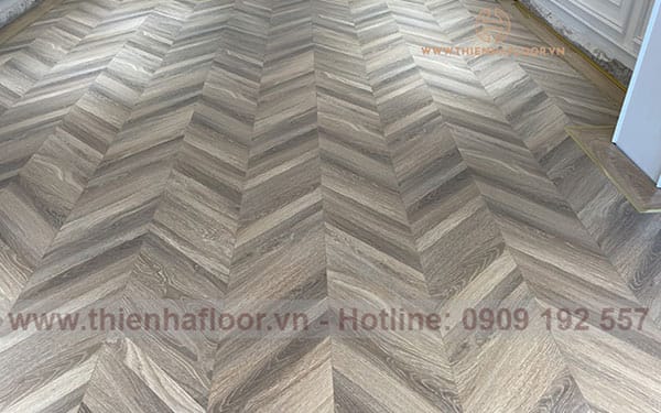 Thi công sàn gỗ Morser xương cá tại Quận 10