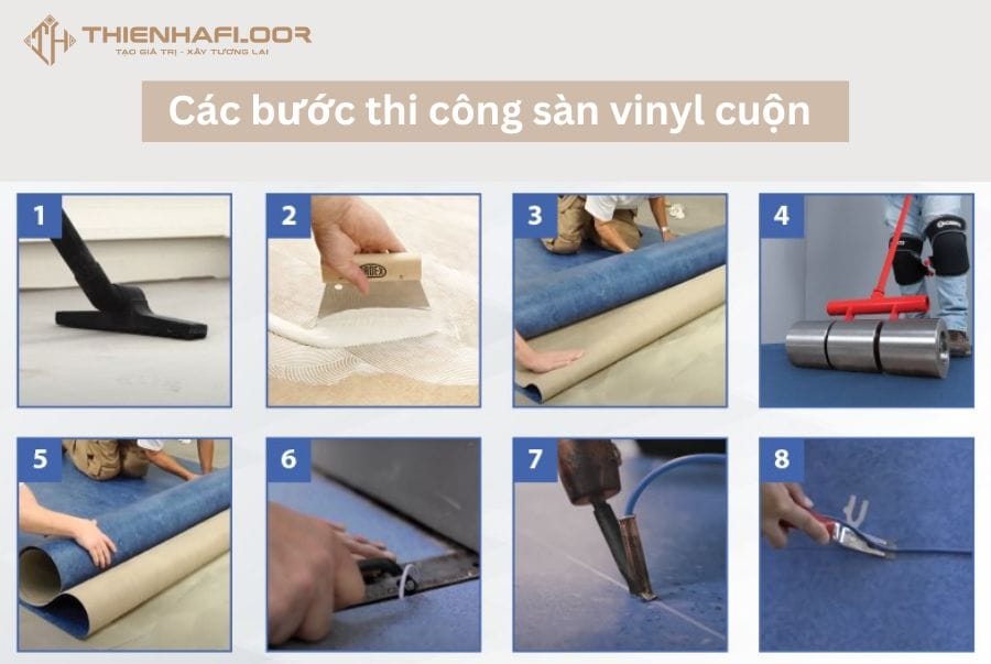 Installing roll vinyl flooring