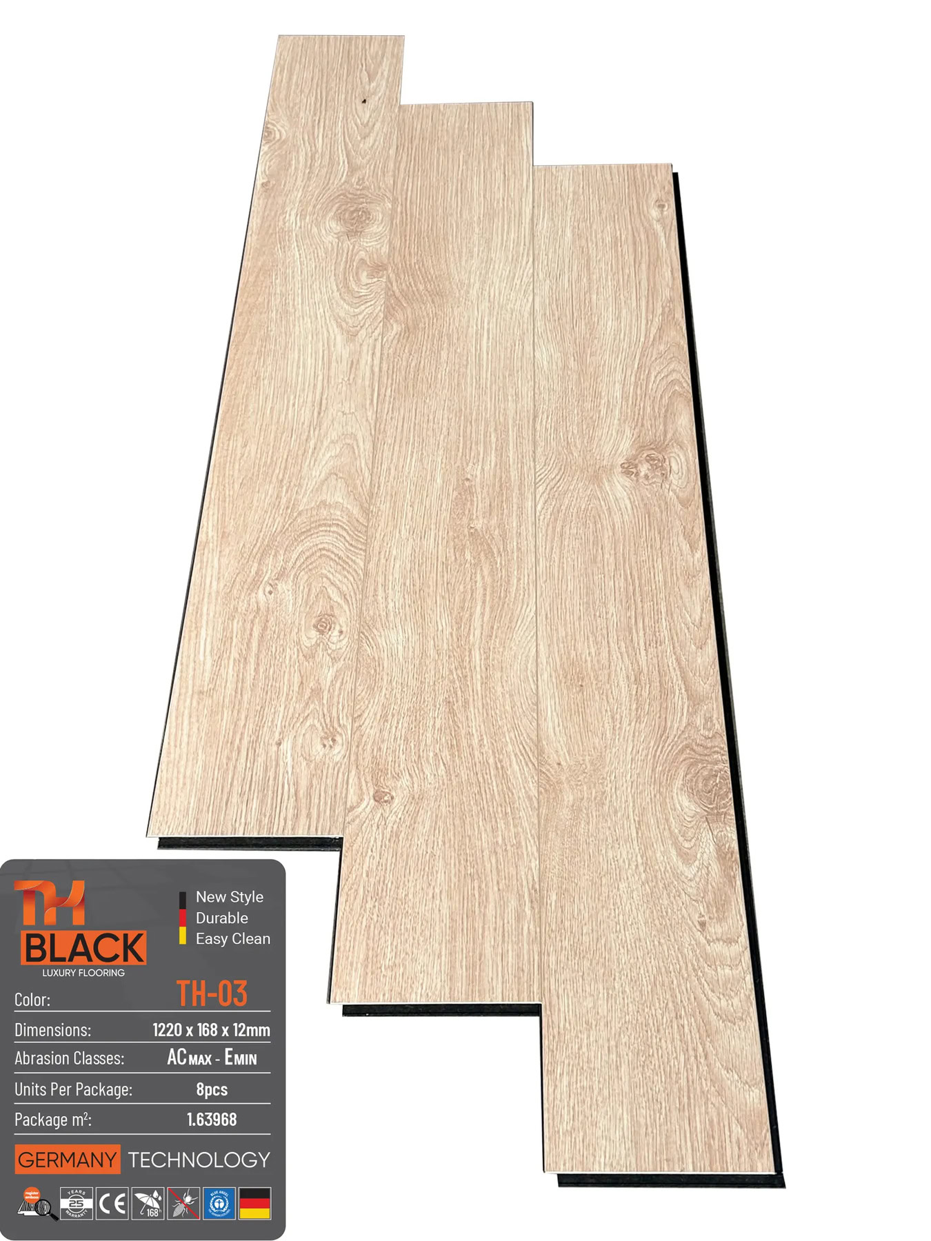 Sàn Gỗ THBLACK Cốt Đen 12mm TH-03