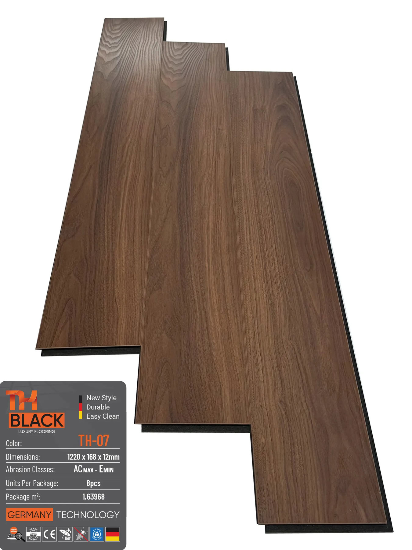 Sàn Gỗ THBLACK Cốt Đen 12mm TH-07