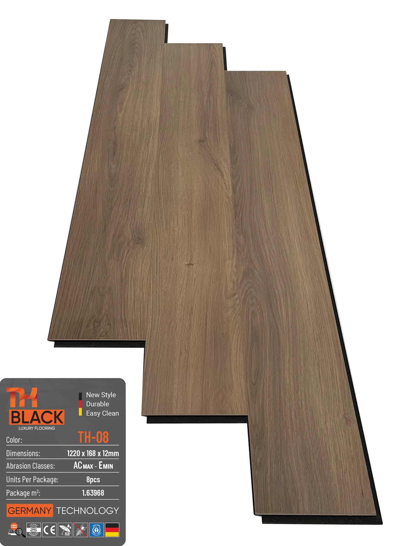 Sàn Gỗ THBLACK Cốt Đen 12mm TH-08