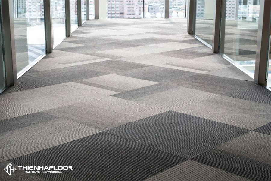 Office carpet flooring in corridors requires high durability and good slip resistance