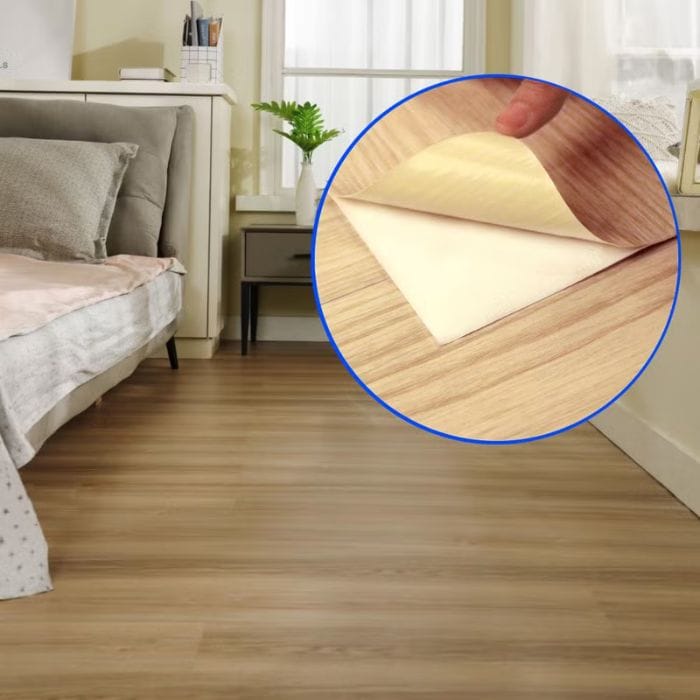 Glue-down wood-look vinyl flooring