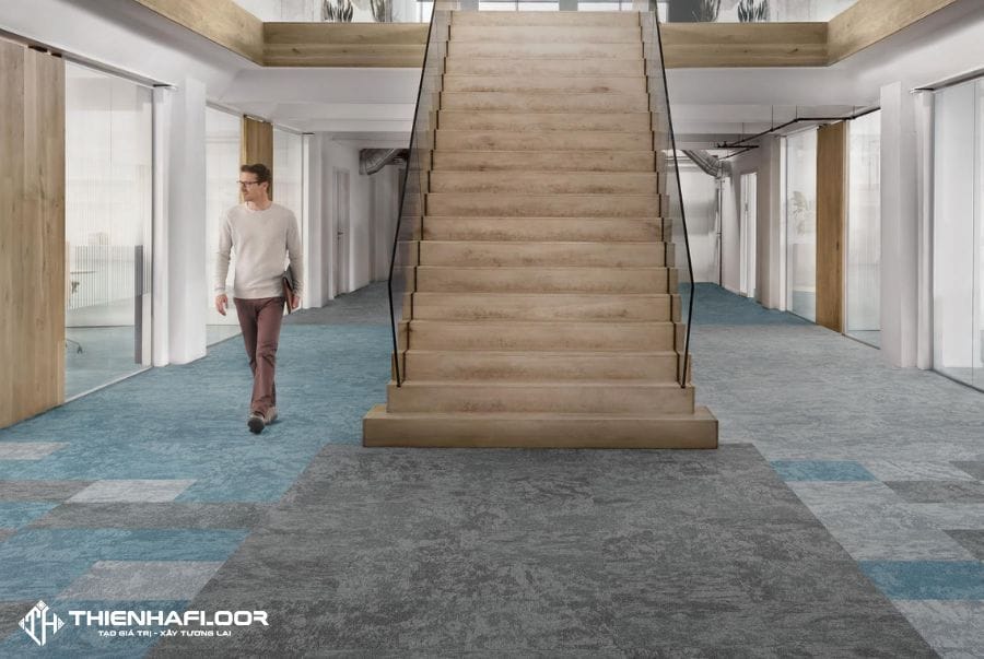 Moving on office carpet tiles is softer and more comfortable