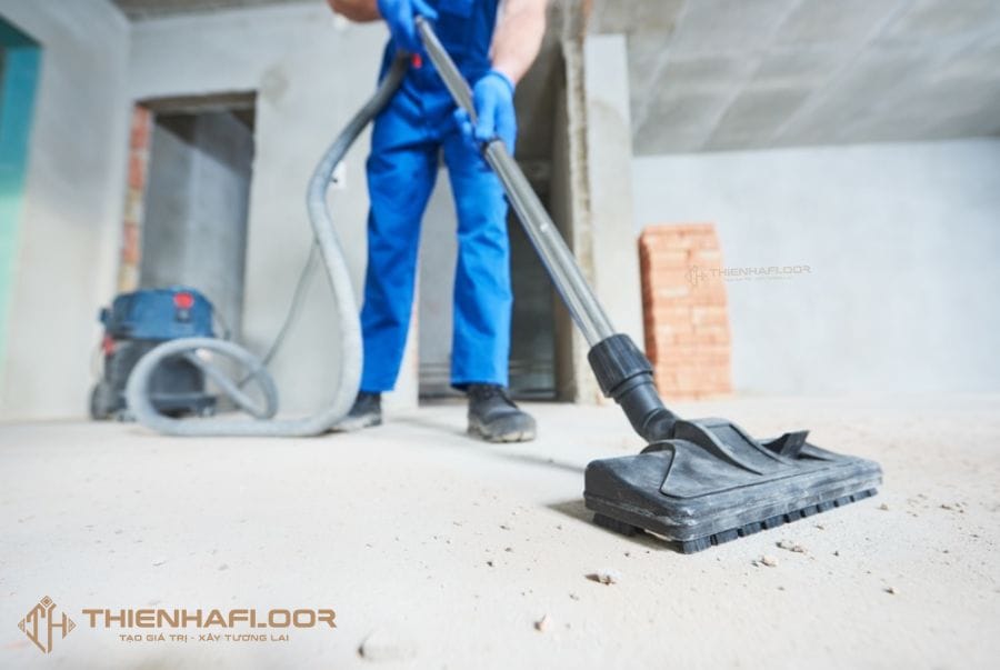 Clean the surface before installing office carpet tiles