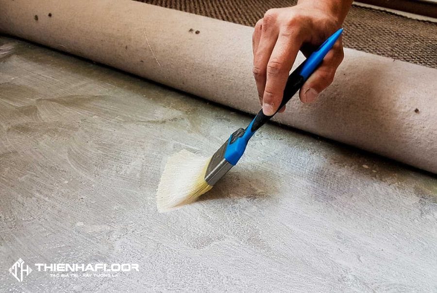 Apply adhesive evenly when installing office carpet tiles