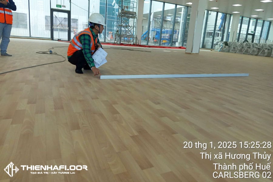 Vinyl Antibacterial Flooring Installation for Carlsberg Brewery, Hue City
