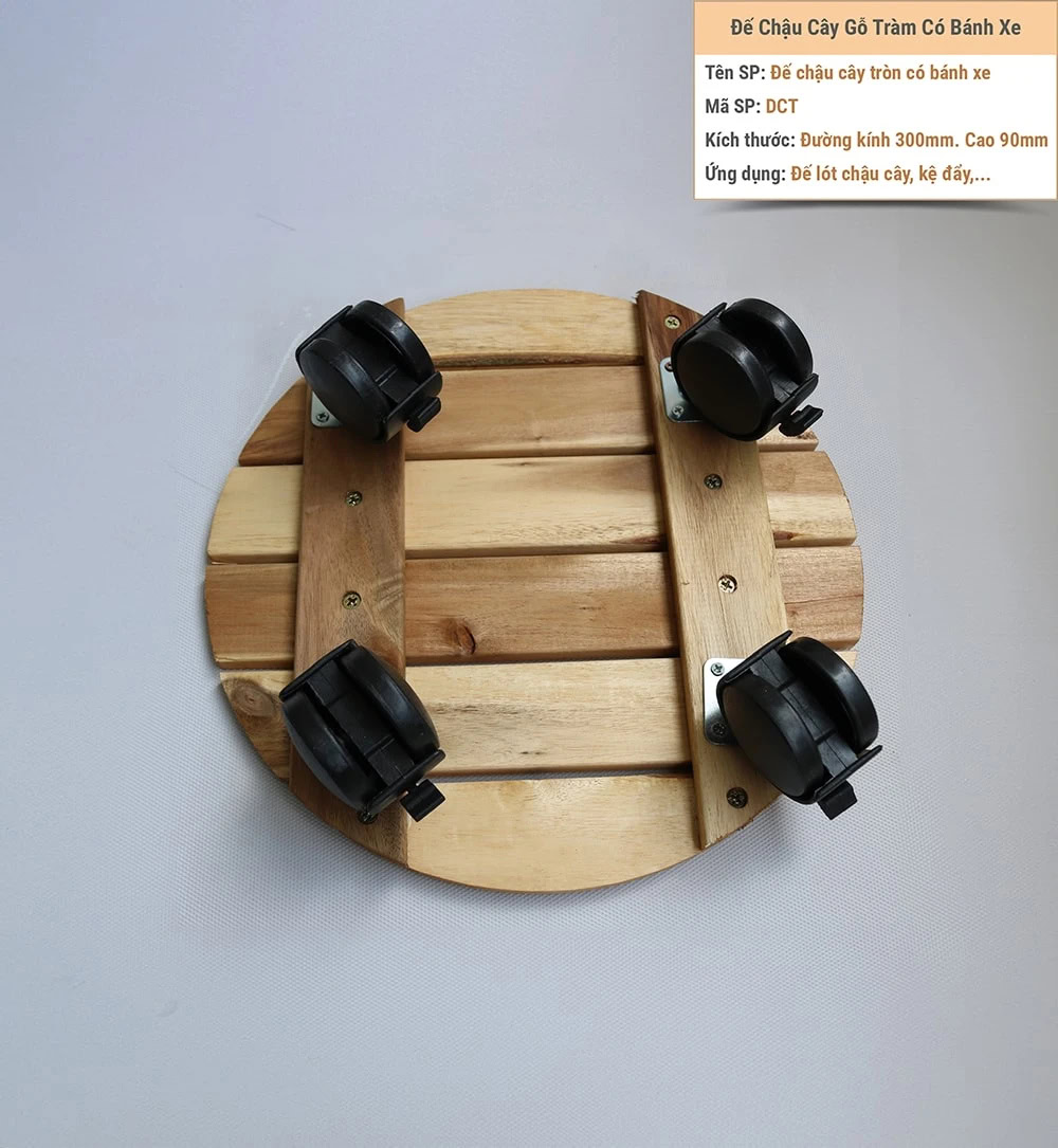 Round plant stand with wheels