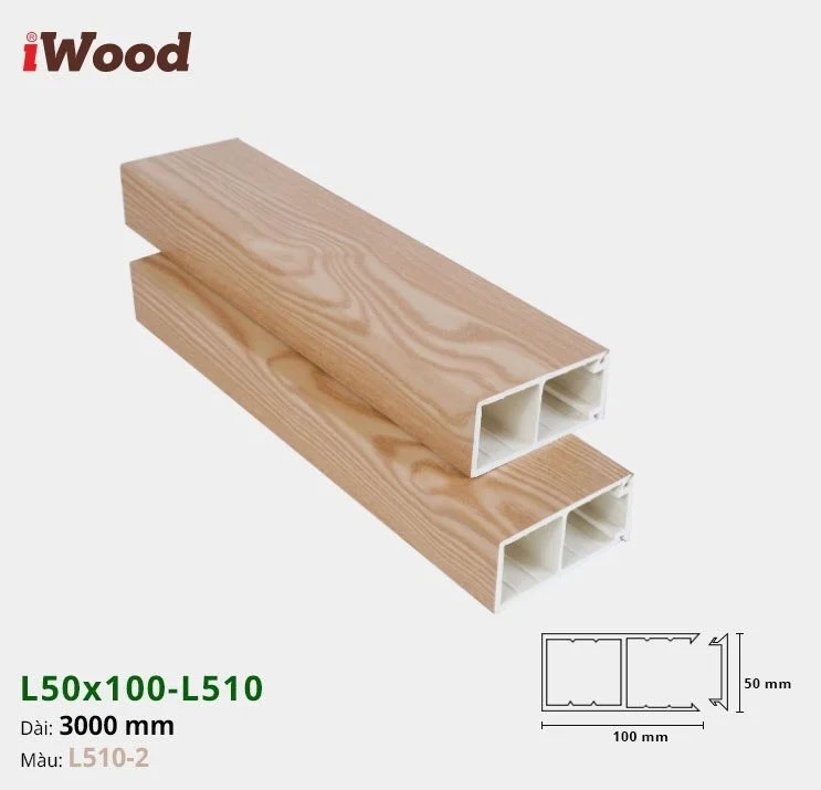 Lam gỗ nhựa iWood L50x100-L510-2