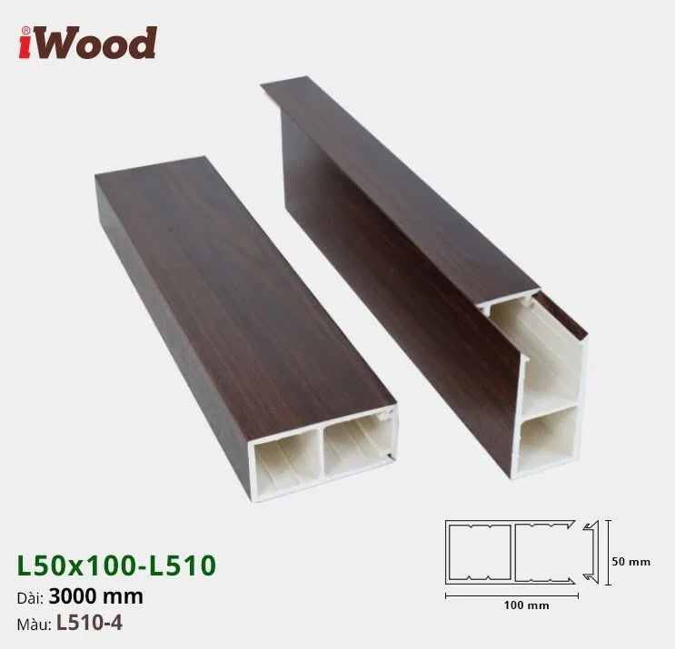 Lam gỗ nhựa iWood L50x100-L510-4