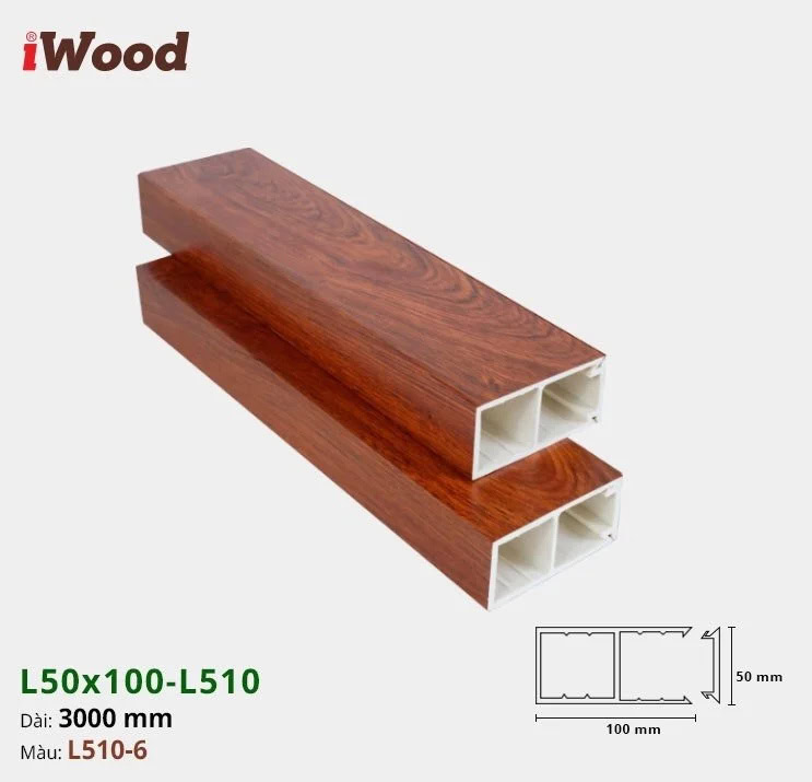 Lam gỗ nhựa iWood L50x100-L510-6