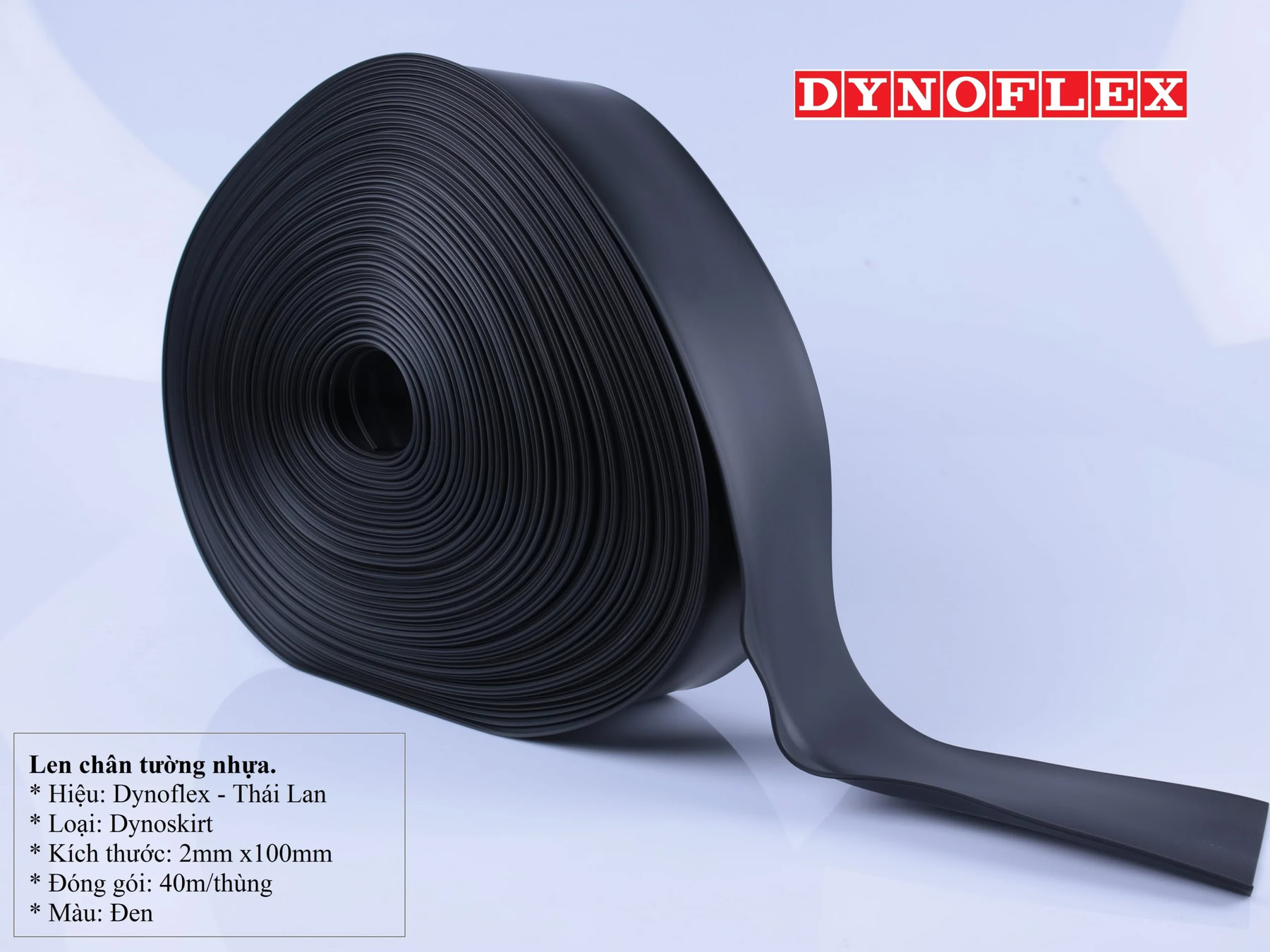 Len Chân Tường Cuộn Dynoflex Dynoskirt Black