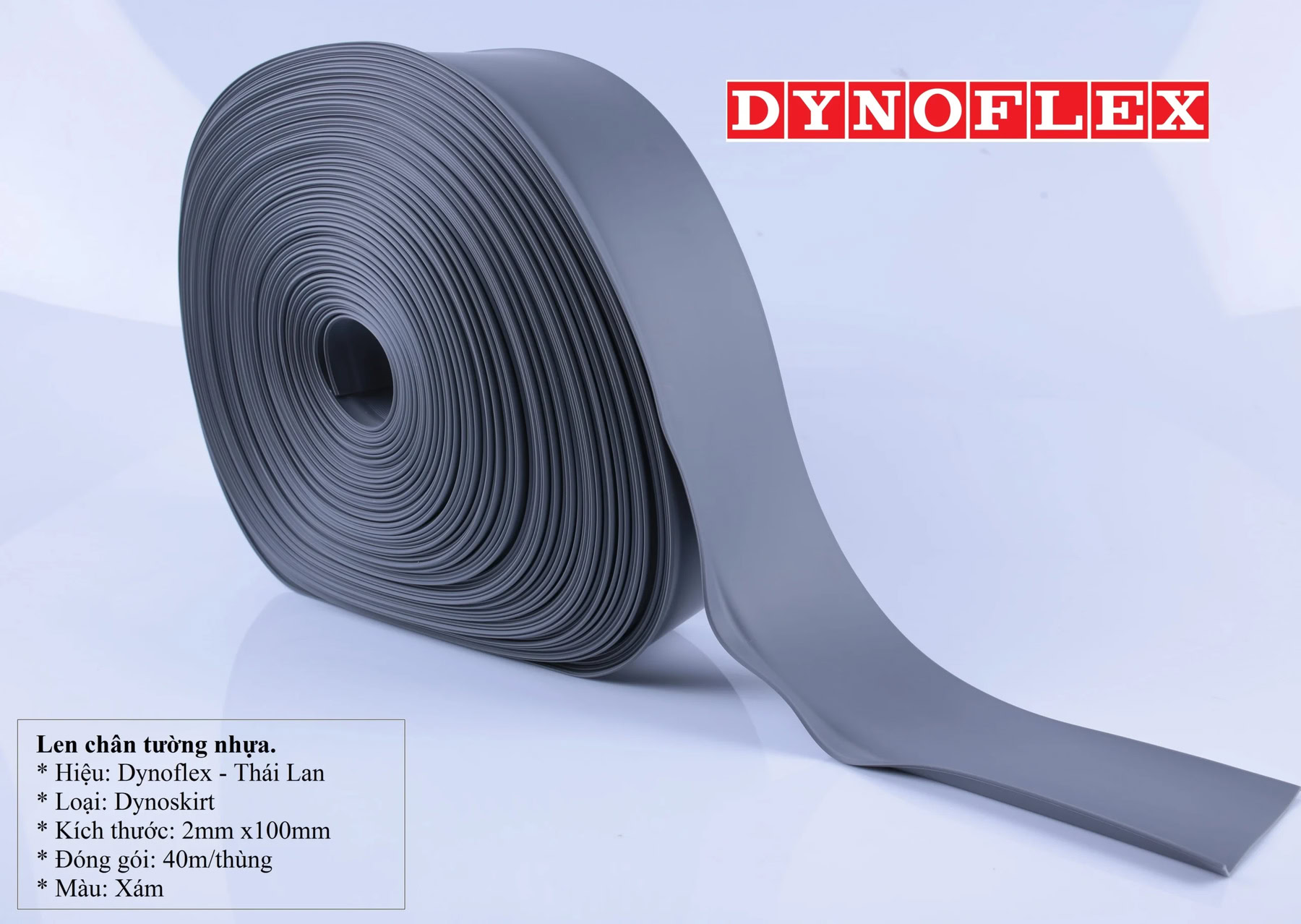 Len Chân Tường Cuộn Dynoflex Dynoskirt Grey