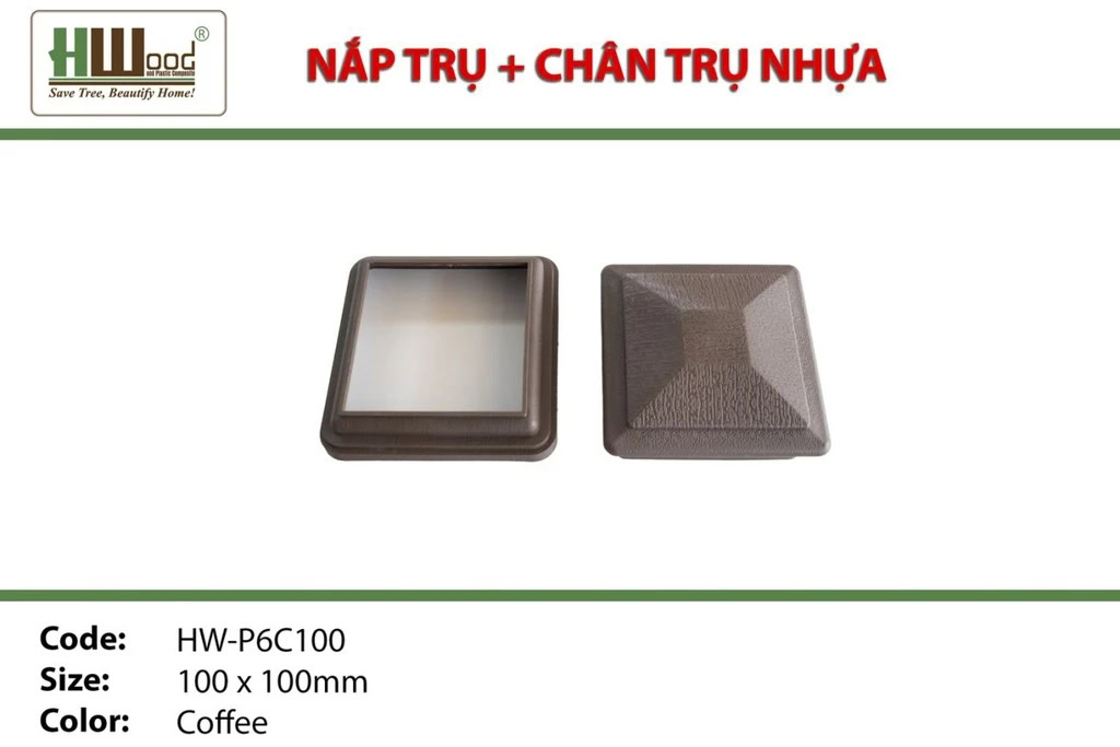 Hwood HW-P6C100 Wood Plastic Composite Post Cap