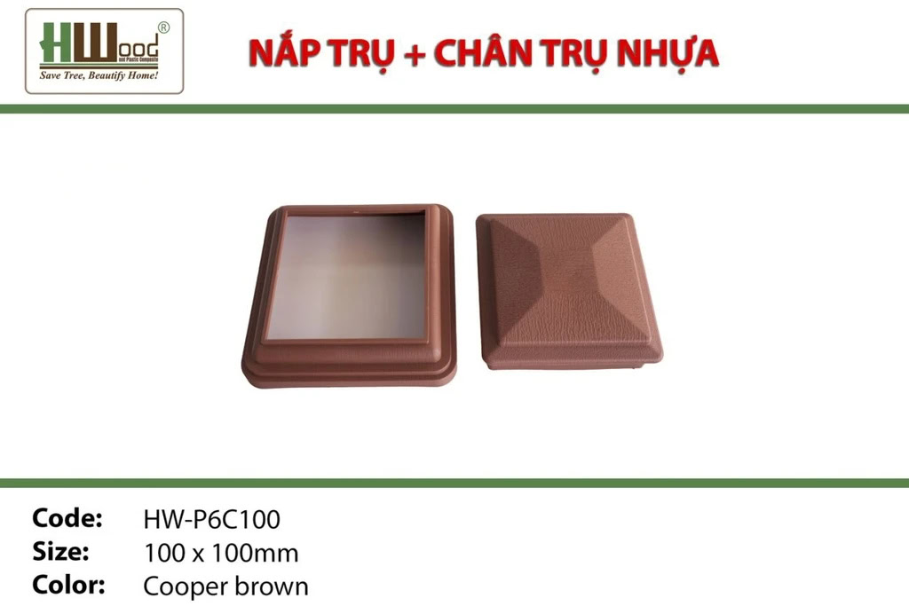 Hwood HW-P6C100 Wood Plastic Composite Post Cap