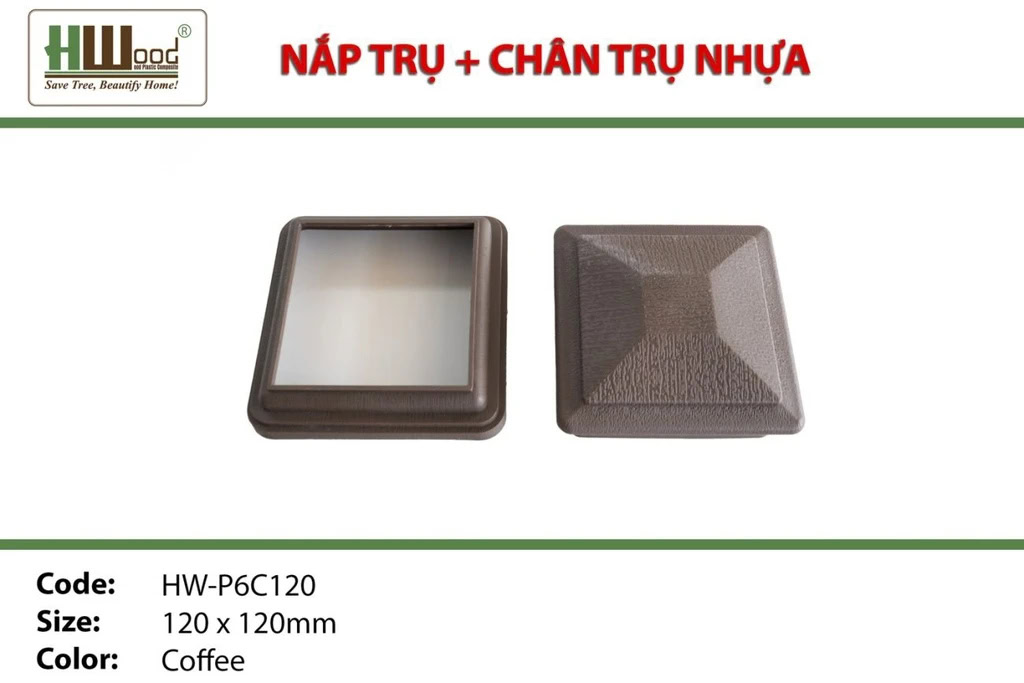 Hwood HW-P6C120 Wood-Plastic Composite Post Cap