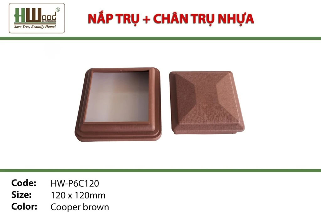 Hwood HW-P6C120 Wood-Plastic Composite Post Cap