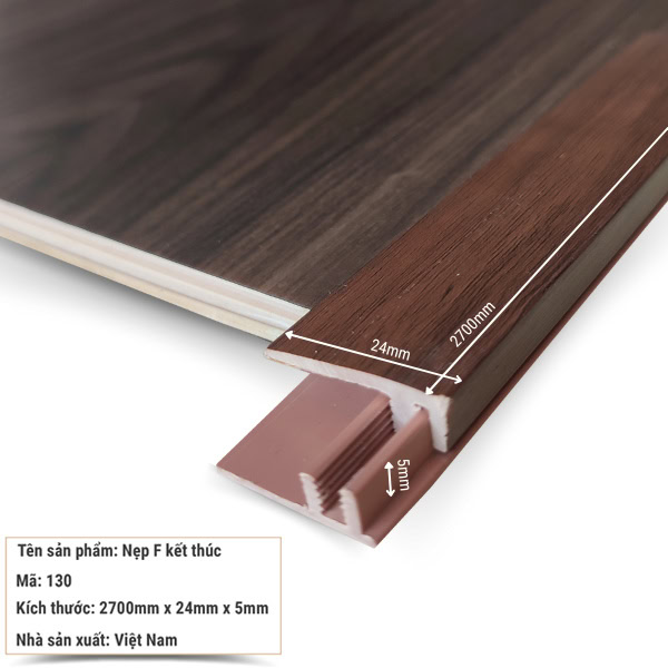 Nẹp F kết thúc sàn 130