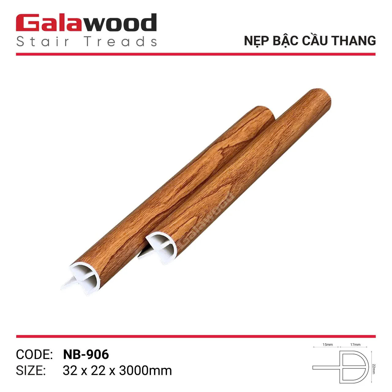 Nẹp bậc cầu thang GalaWood NB-906