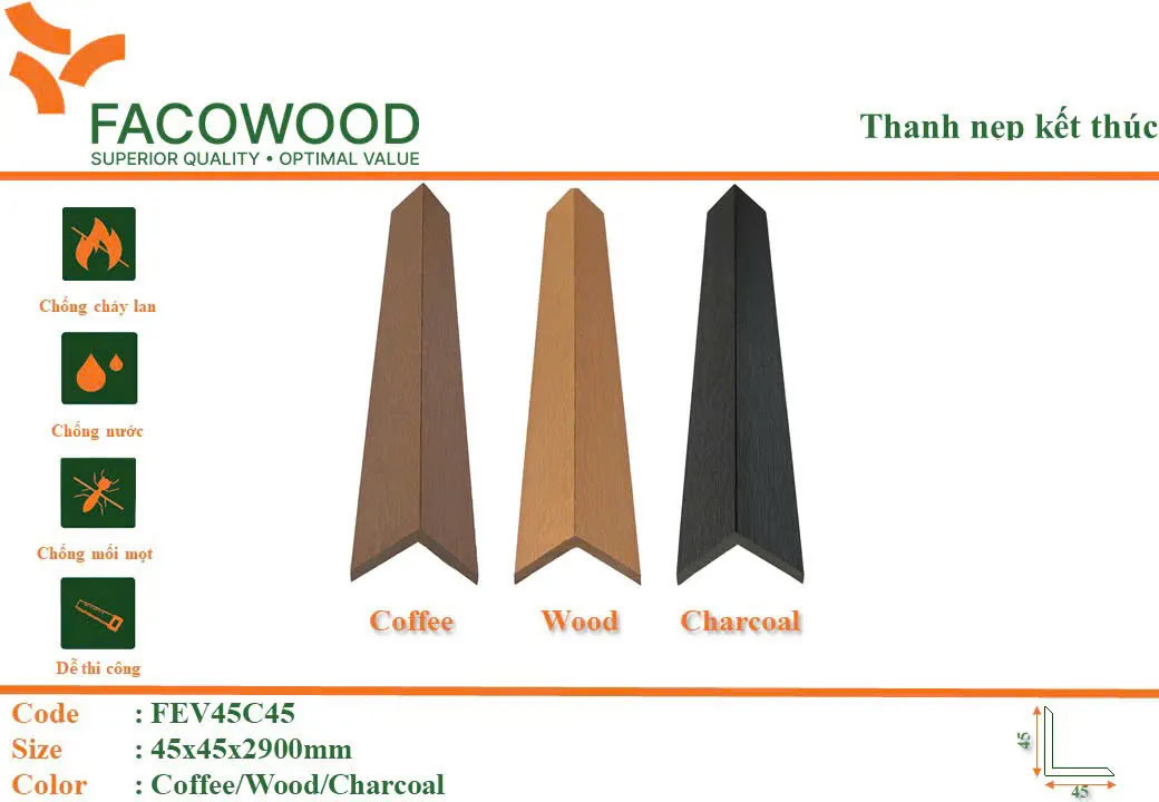 Nẹp kết thúc Facowood FEV45C45