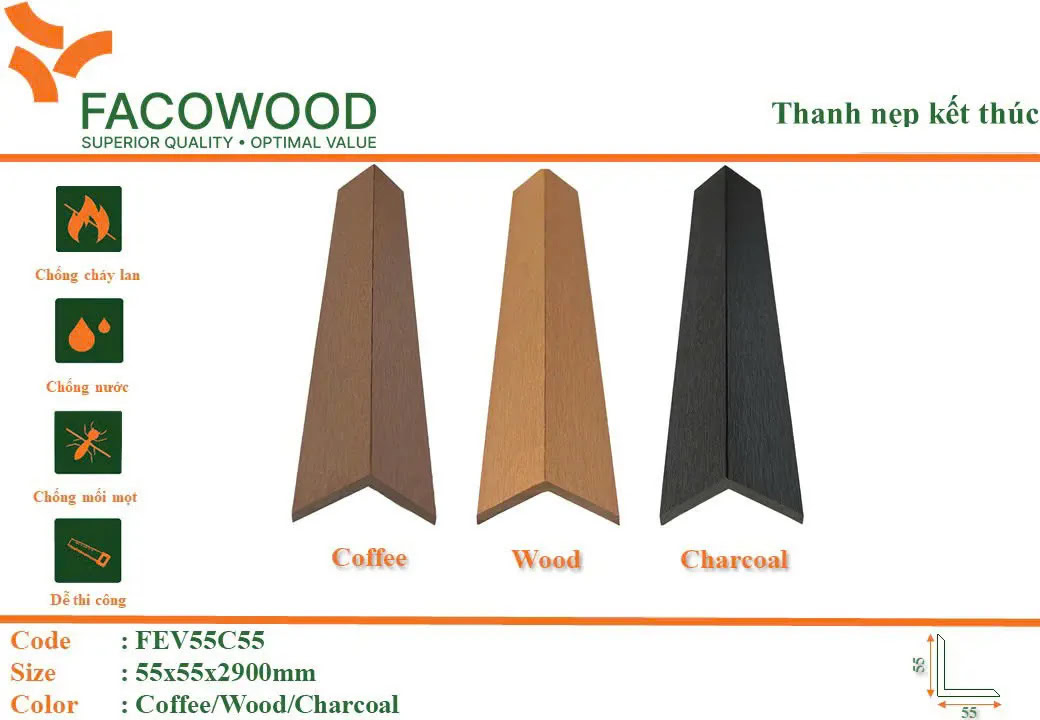 Nẹp kết thúc Facowood FEV55C55