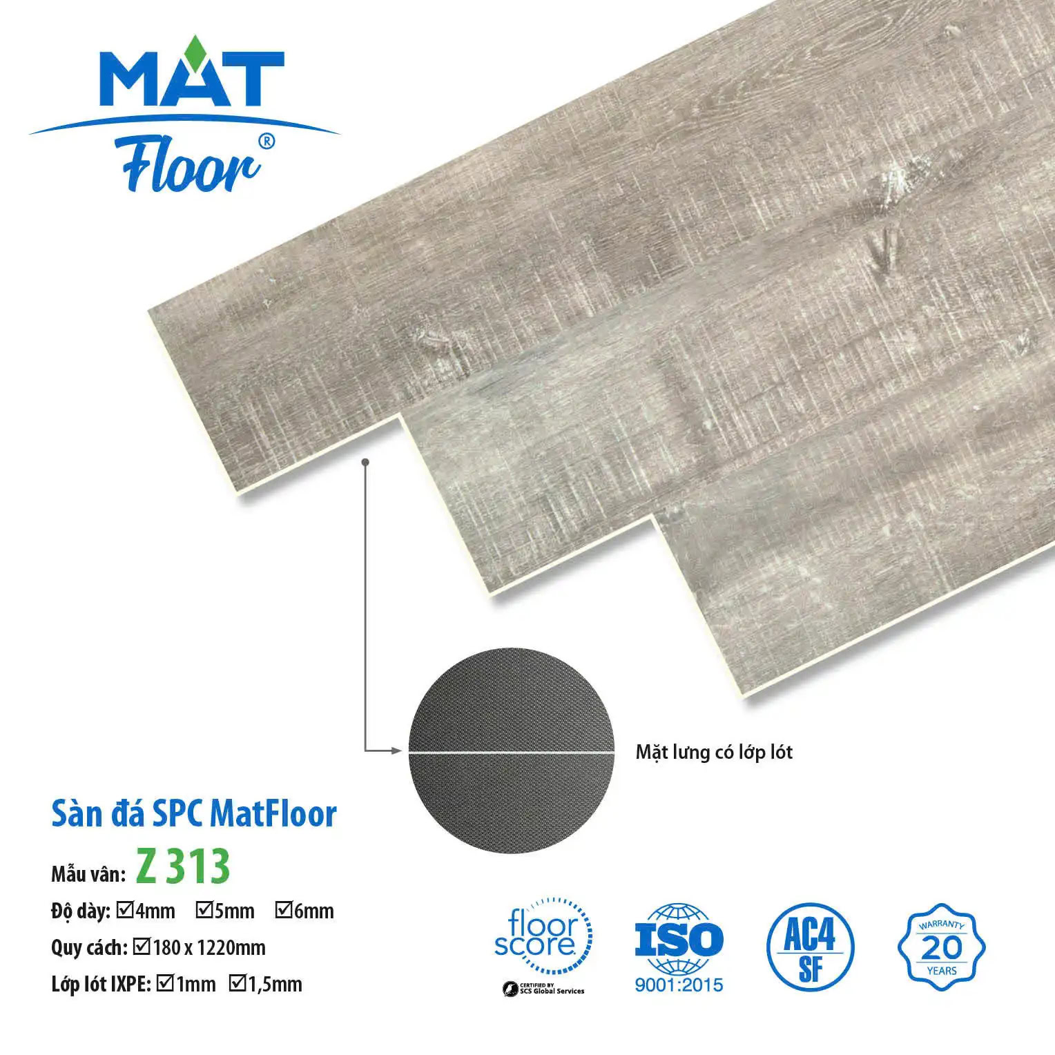 MatFloor Z313 Click-lock Vinyl Flooring