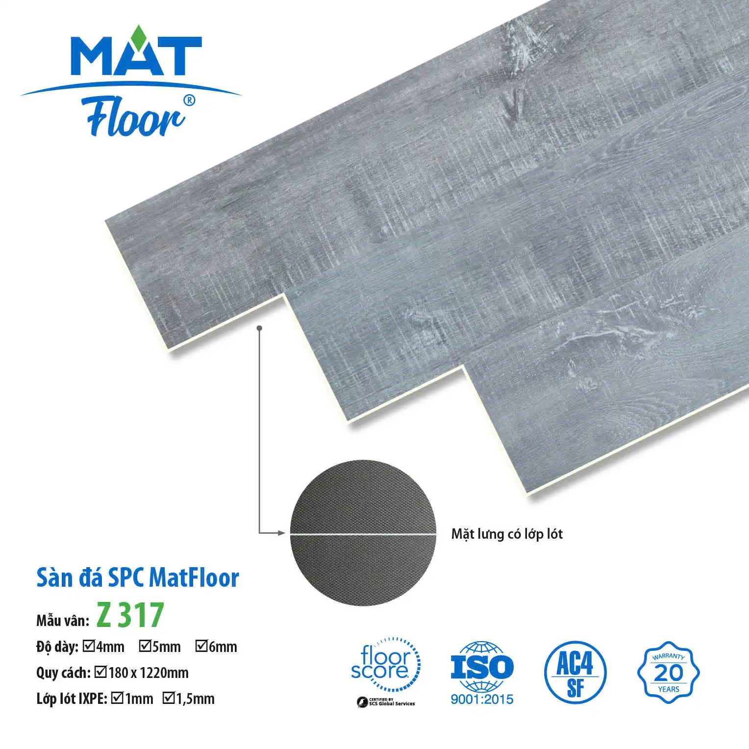 MatFloor Z317 Click-lock Vinyl Flooring