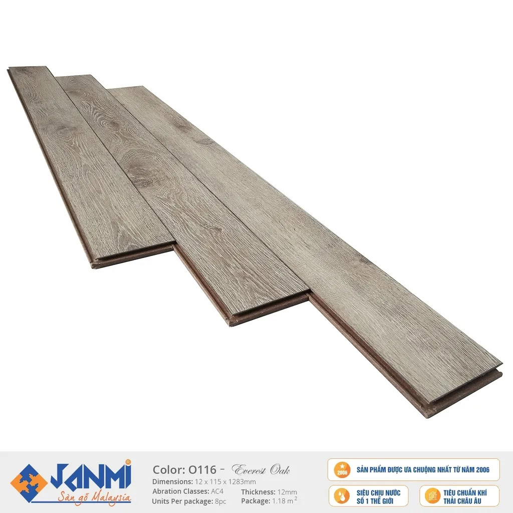 Janmi O116 12mm Small Plank Laminate Flooring