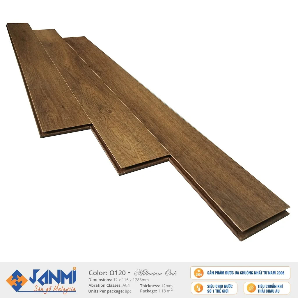 Janmi O120 12mm Small Plank Laminate Flooring