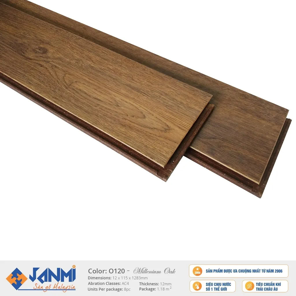 Janmi O120 12mm Small Plank Laminate Flooring