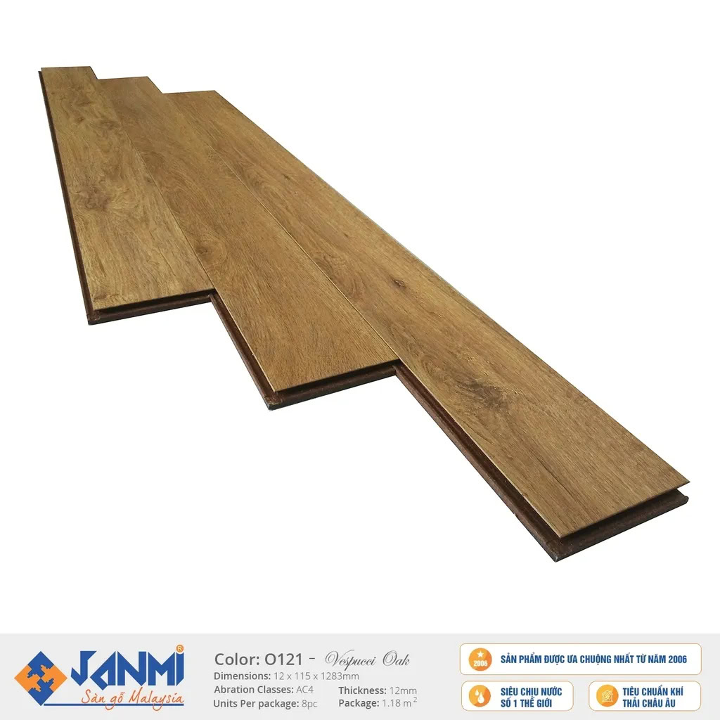 Janmi O121 12mm Small Plank Laminate Flooring
