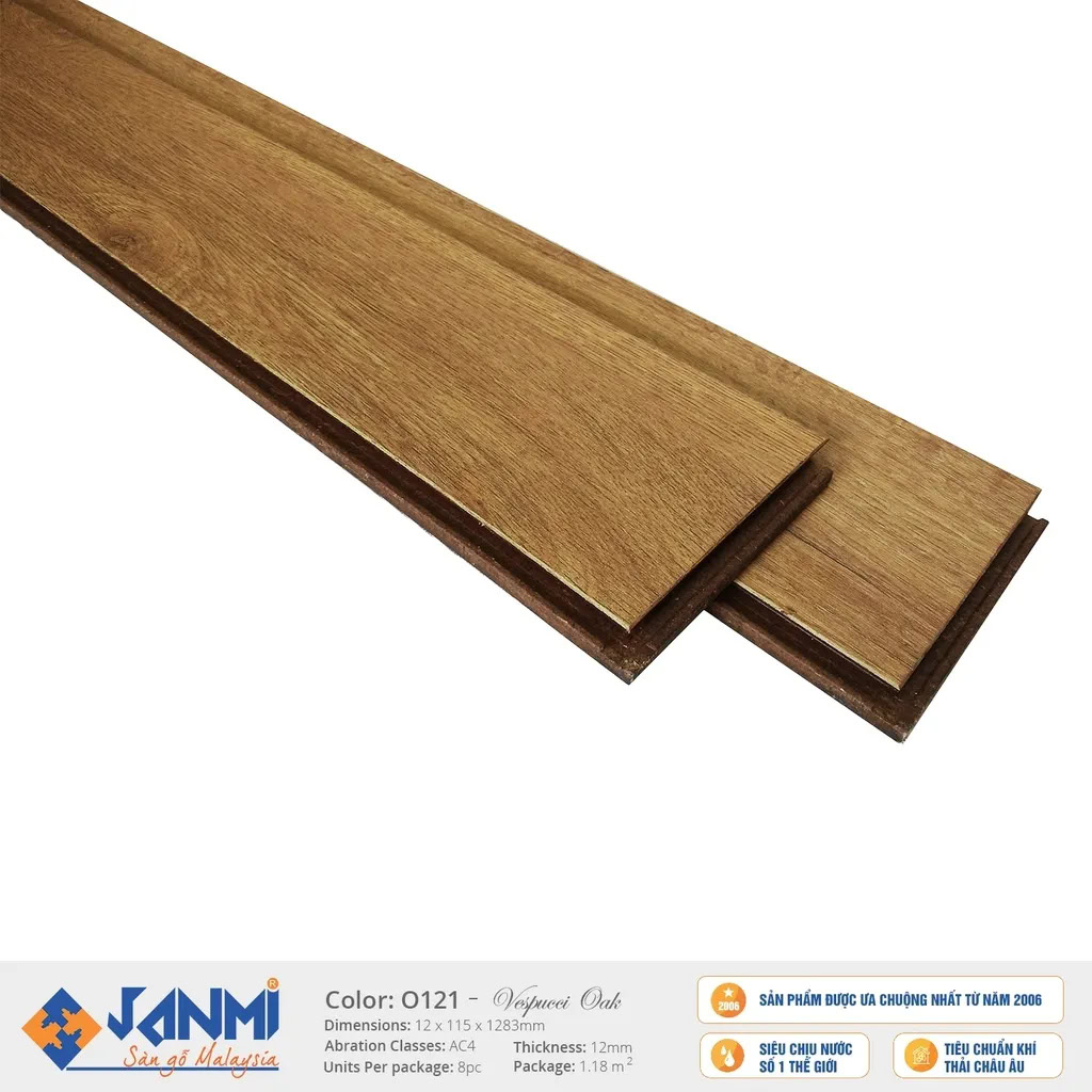 Janmi O121 12mm Small Plank Laminate Flooring