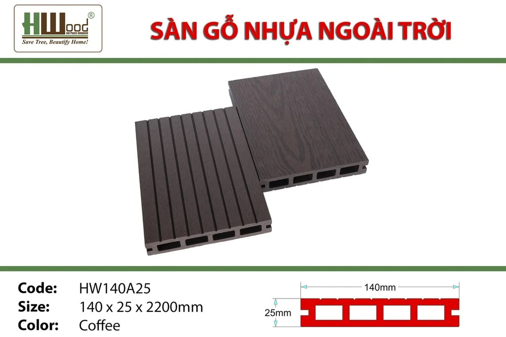 Sàn gỗ ngoài trời Hwood HW140A25