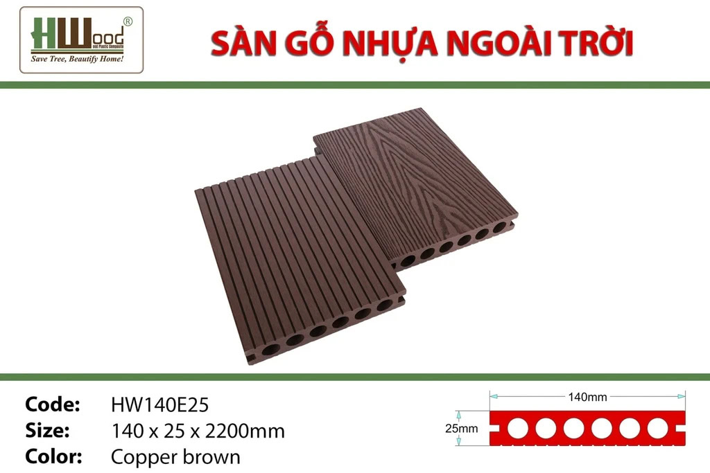 Sàn gỗ ngoài trời Hwood HW140E25