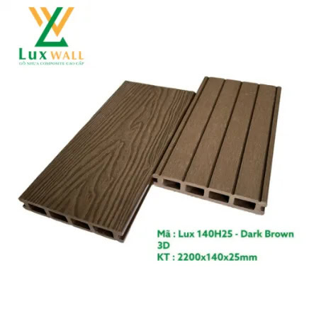 Luxwall LUX140H25-3D Dark Brown Outdoor Wood Flooring