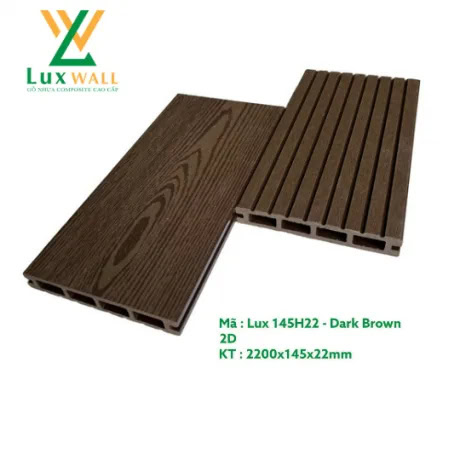 Luxwall LUX145H22-2D Dark Brown Outdoor Wood Flooring