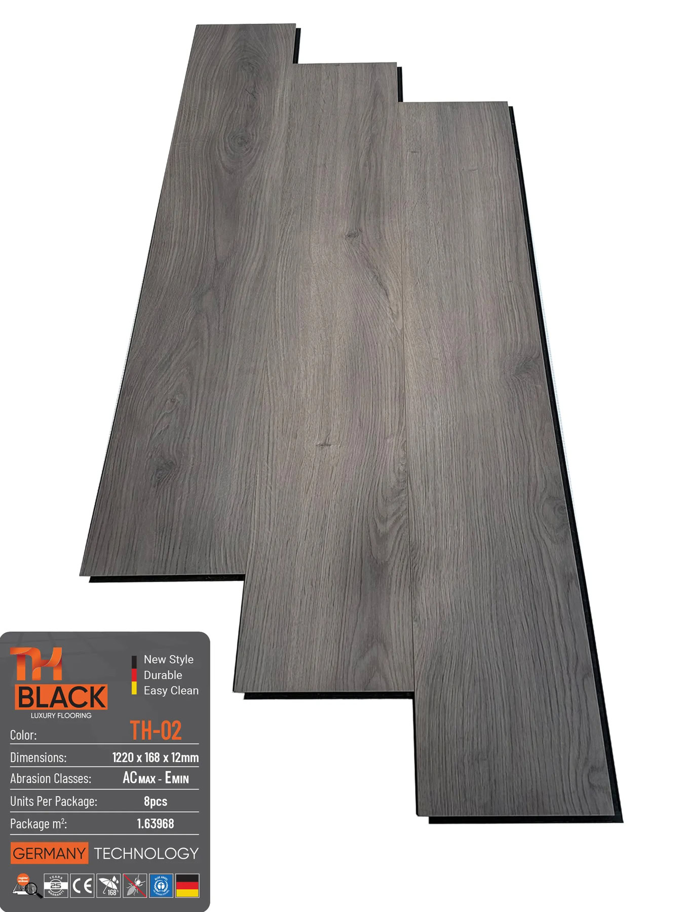 Sàn Gỗ THBLACK Cốt Đen 12mm TH-02