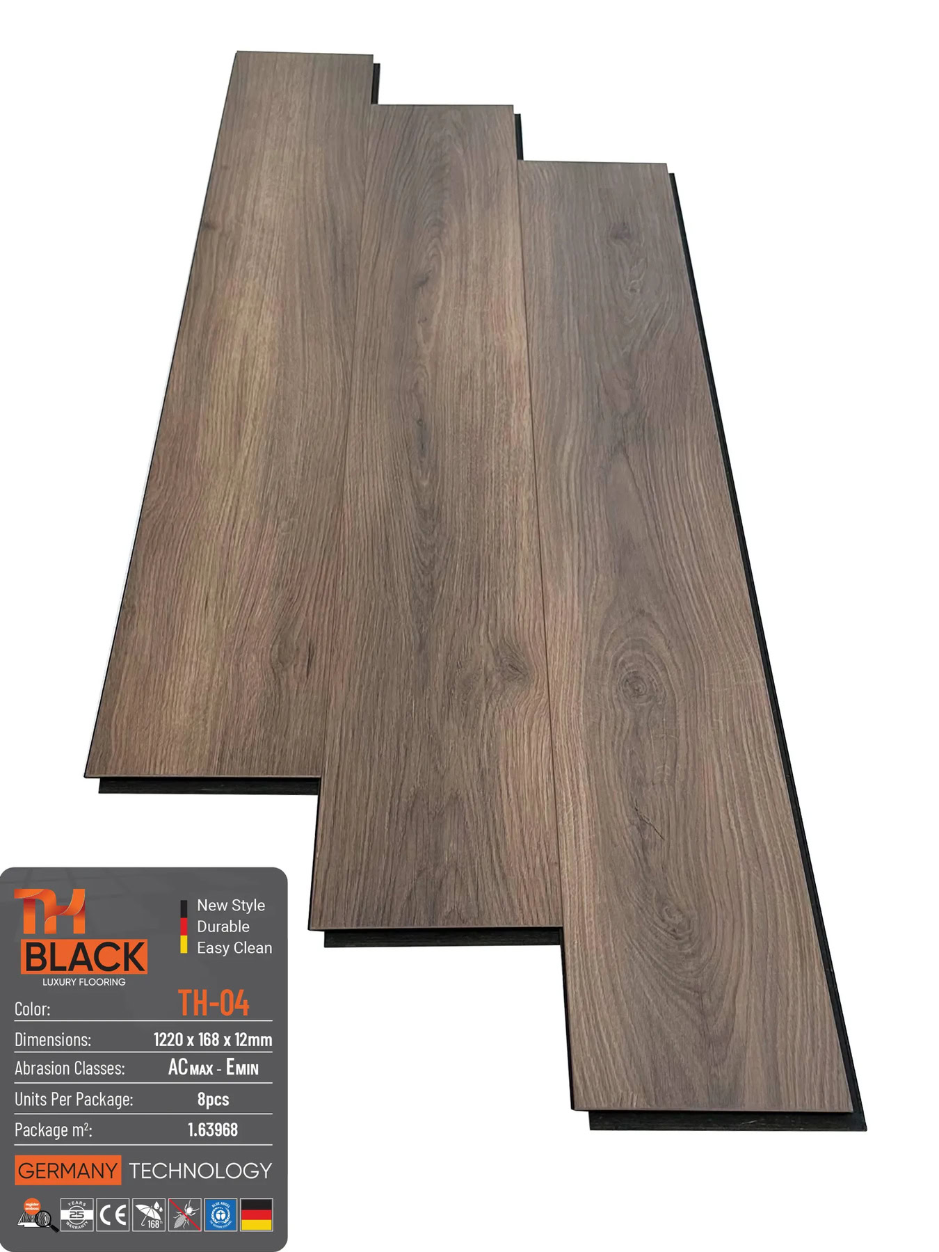 Sàn Gỗ THBLACK Cốt Đen 12mm TH-04
