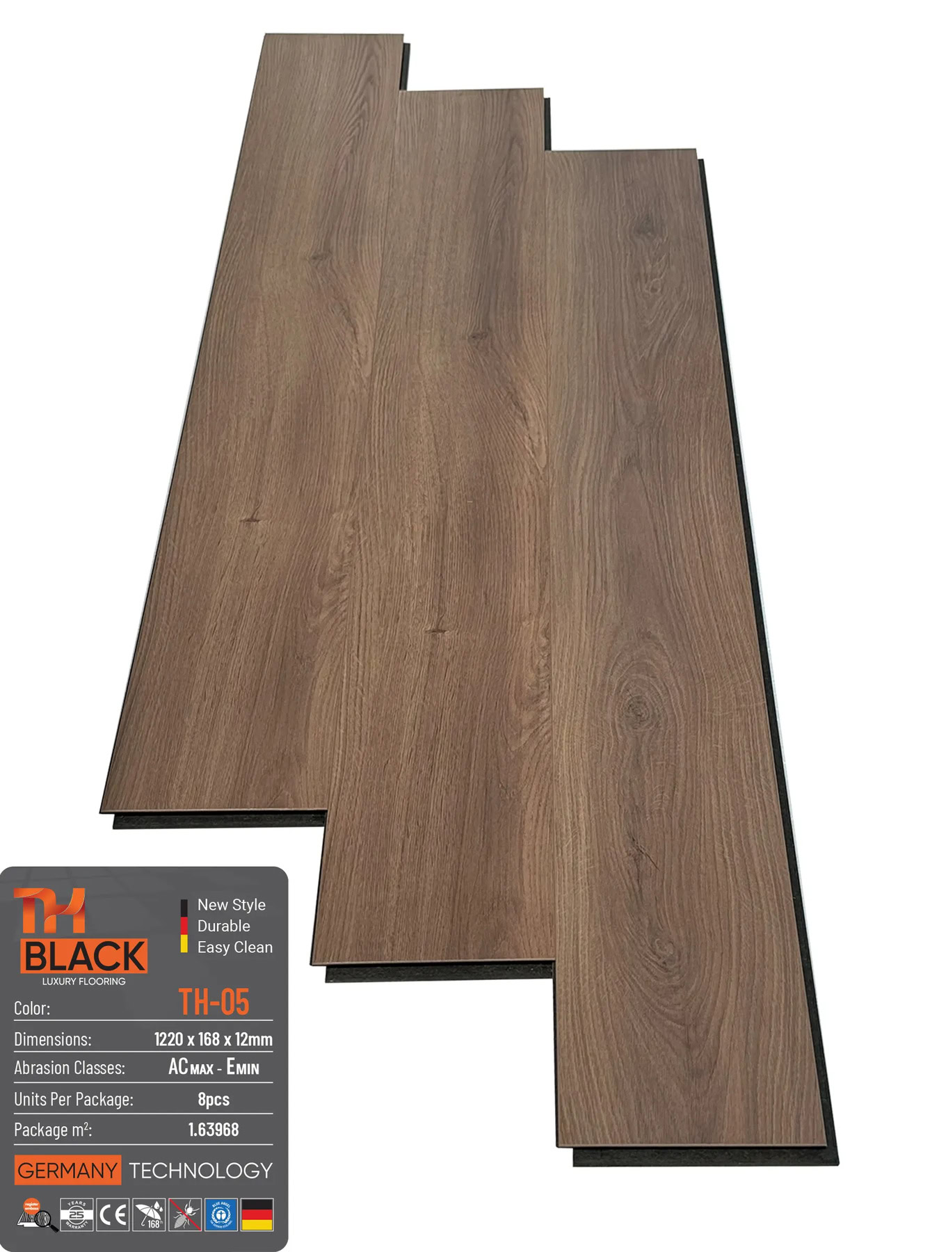 Sàn Gỗ THBLACK Cốt Đen 12mm TH-05