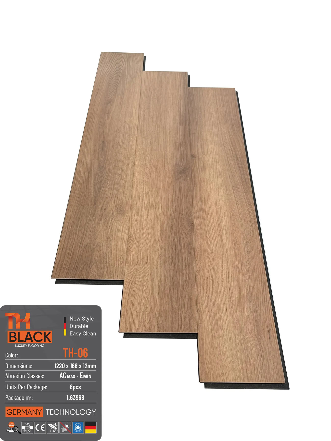 Sàn Gỗ THBLACK Cốt Đen 12mm TH-06