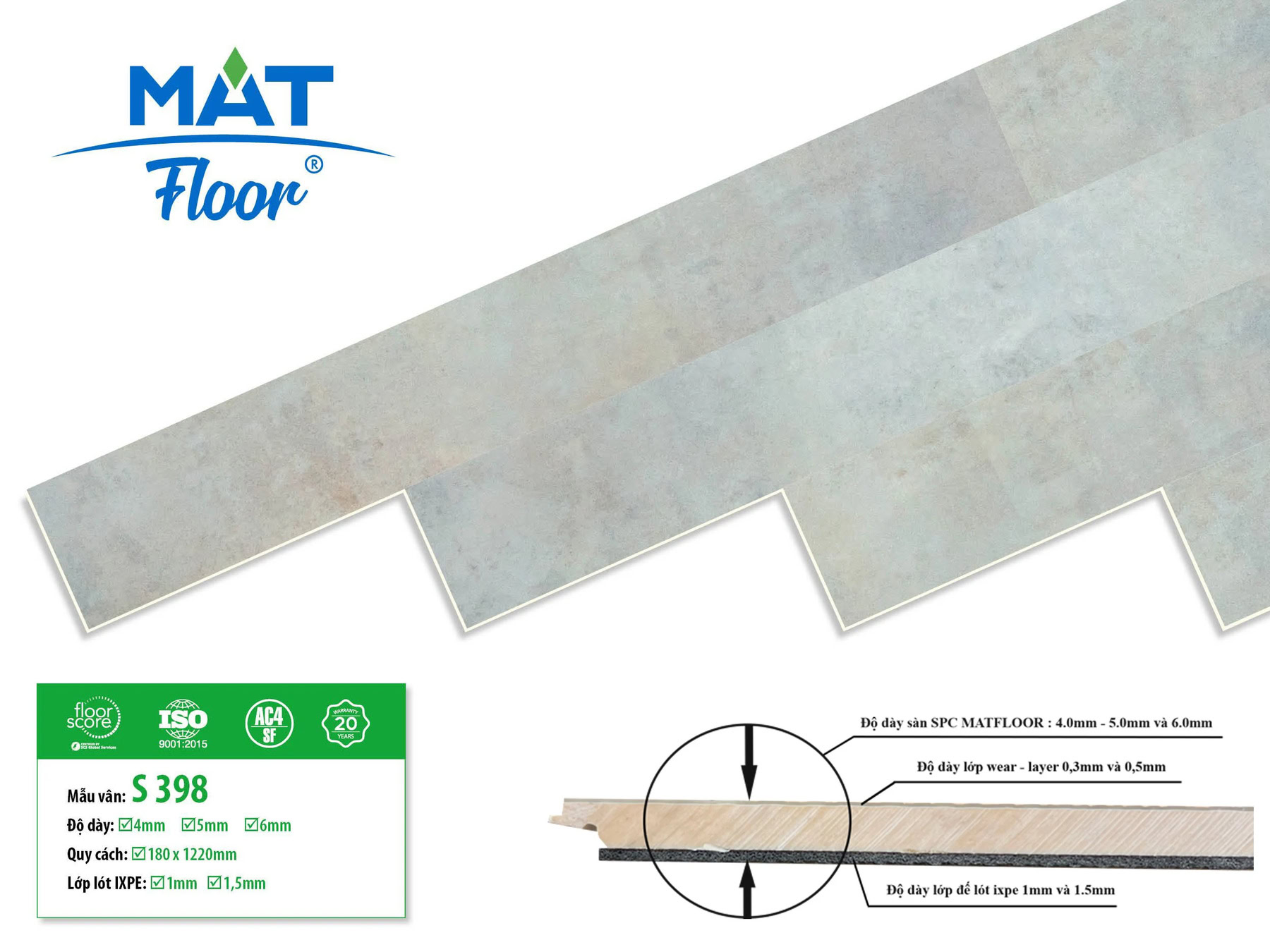 MatFloor S398 Click-lock Vinyl Flooring