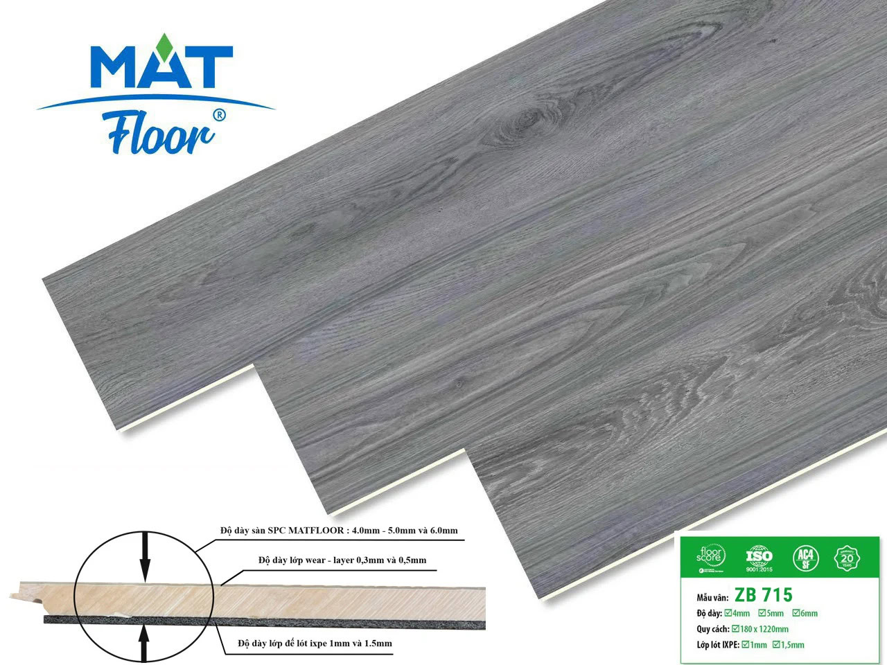 Sàn Nhựa Hèm Khóa MatFloor ZB715