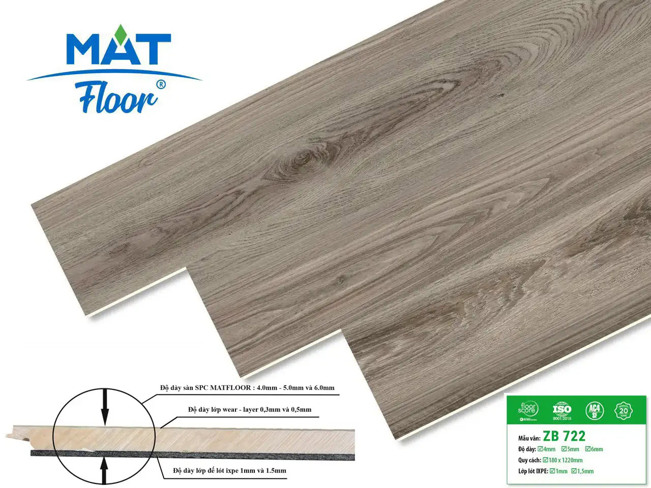 Sàn Nhựa Hèm Khóa MatFloor ZB722