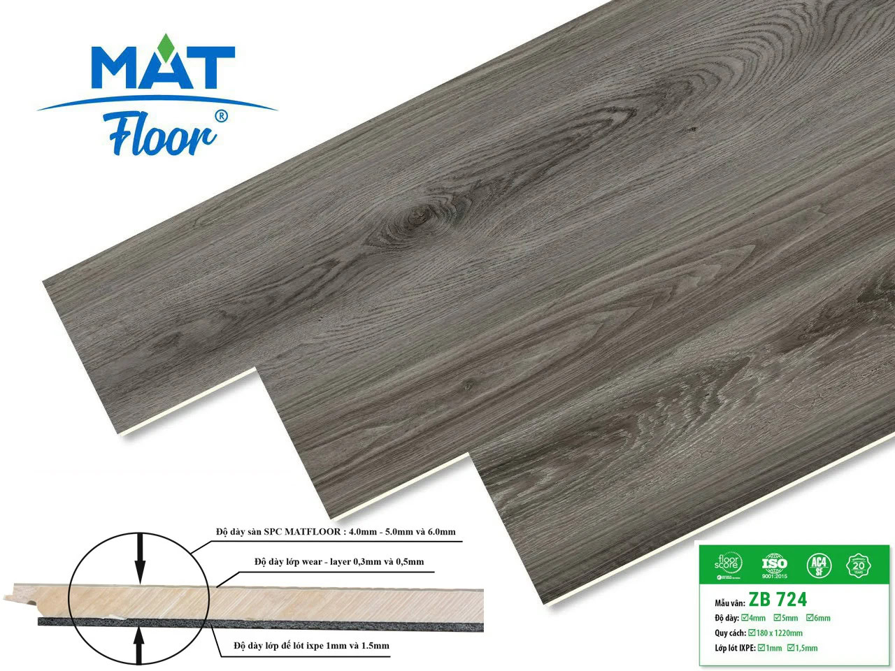Sàn Nhựa Hèm Khóa MatFloor ZB724