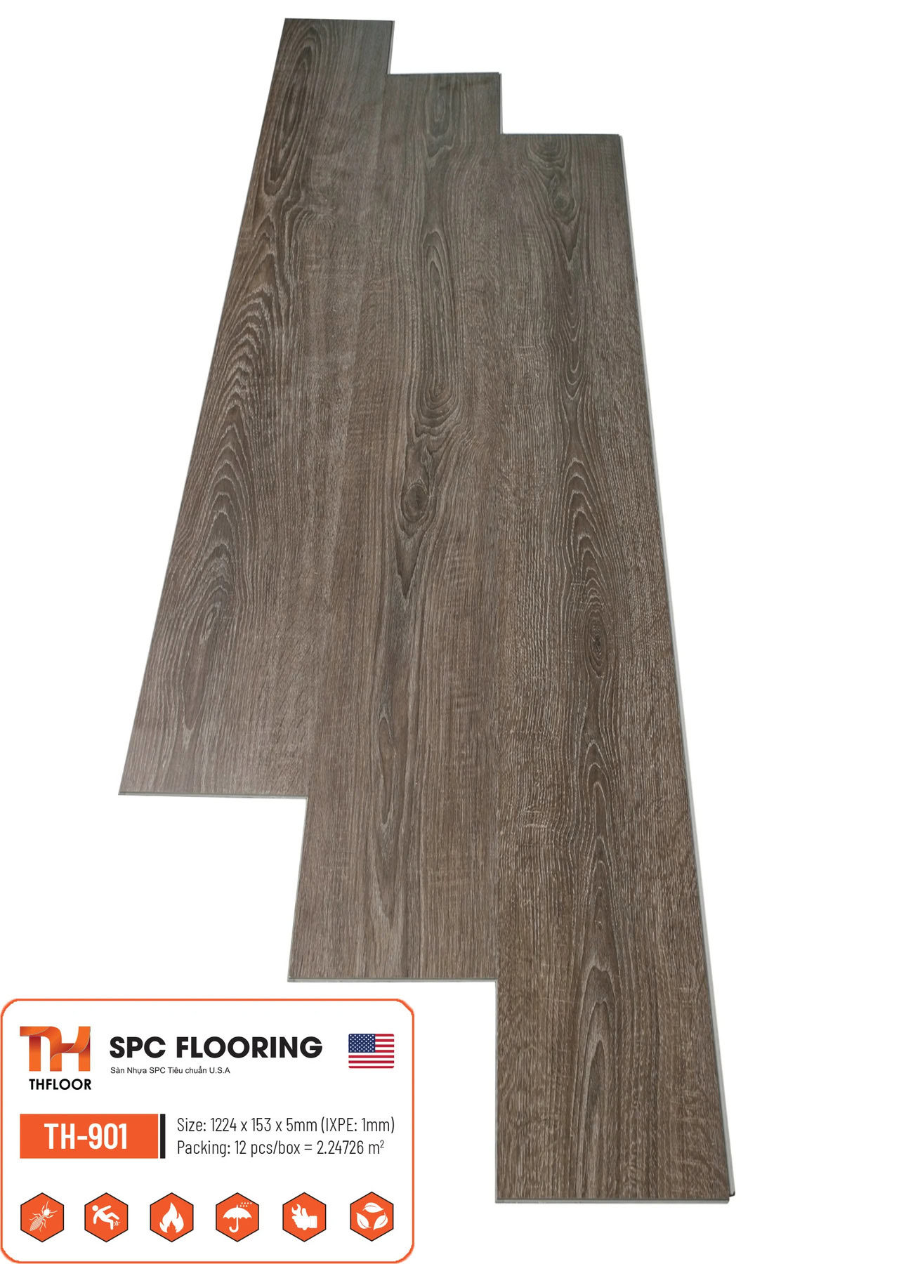Sàn Nhựa SPC THFloor 5mm TH-901