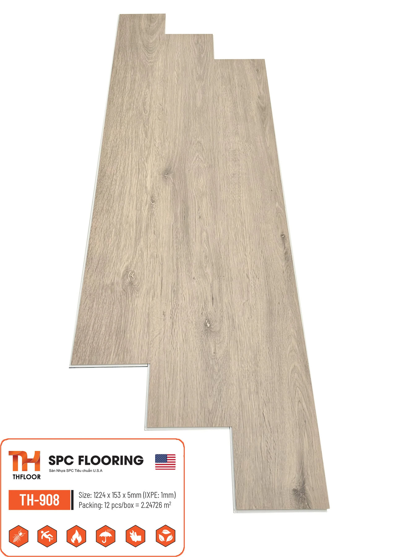 Sàn Nhựa SPC THFloor 5mm TH-908