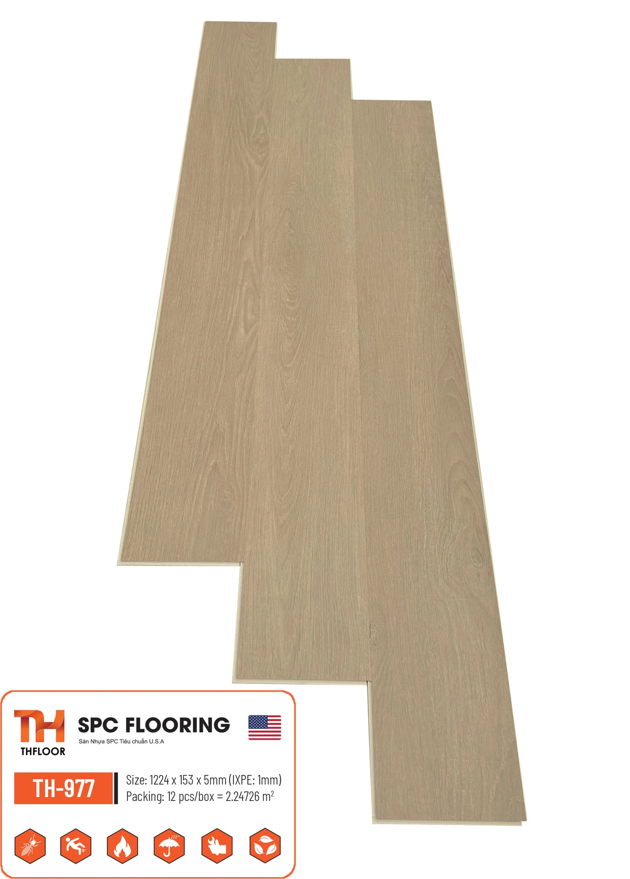 Sàn Nhựa SPC THFloor 5mm TH-977