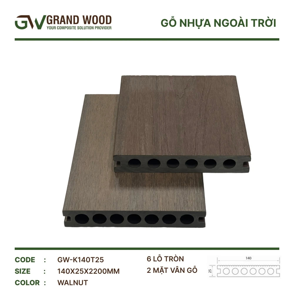 Grand Wood GW-K140T25 Walnut Outdoor Wood Flooring