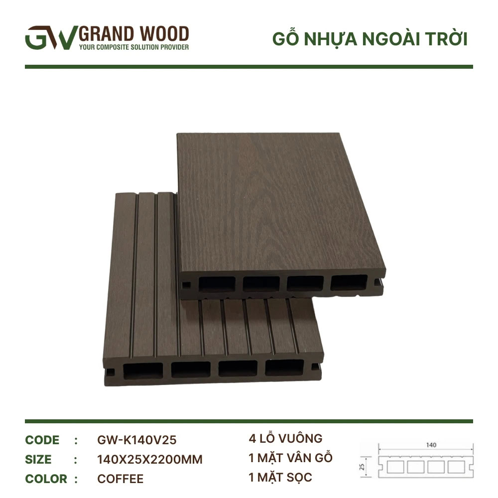 Grand Wood GW-K140V25 Coffee Outdoor Wood Flooring